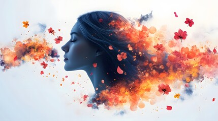 Ethereal Profile with Floral and Colorful Elements