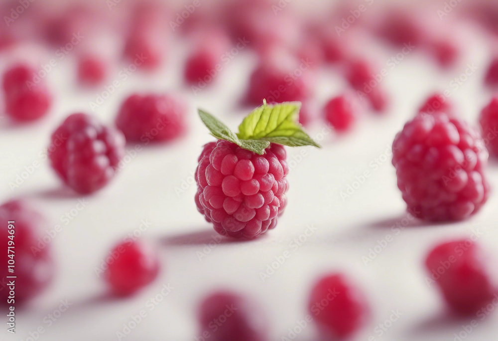 Aufkleber raspberry isolated on white background full depth of field