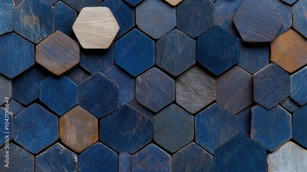 Poster abstract blue and grey hexagon pattern background texture