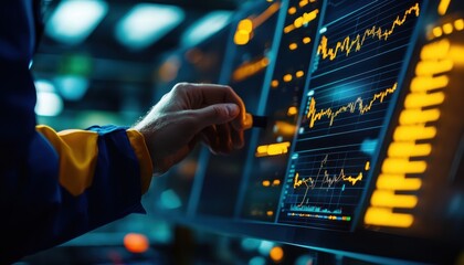 Data analysis on a digital screen.