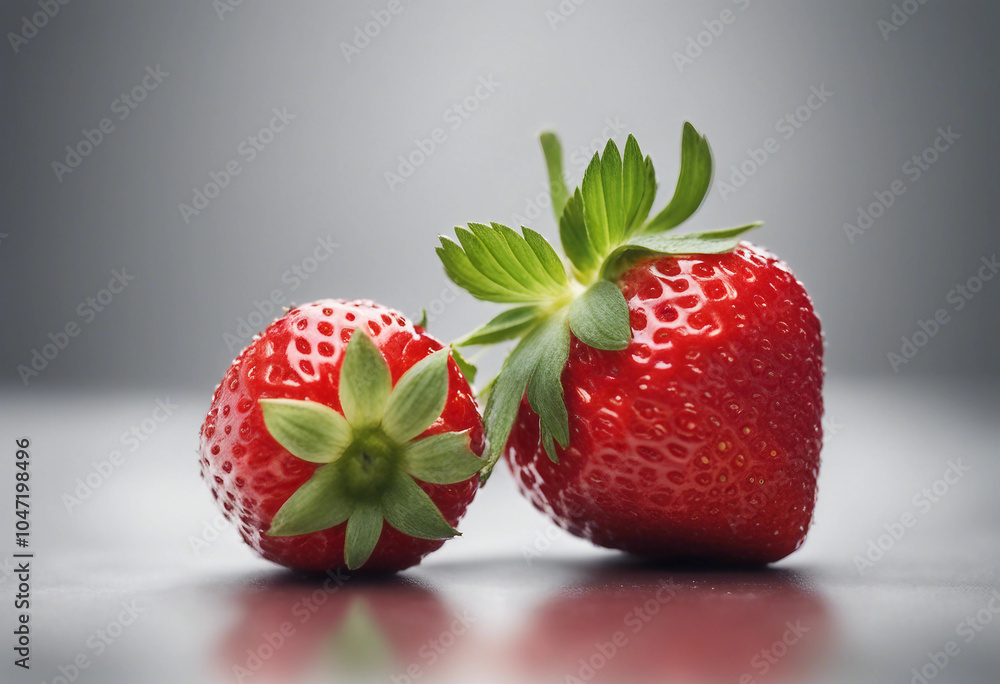Poster strawberry isolated on white background clipping path full depth of field