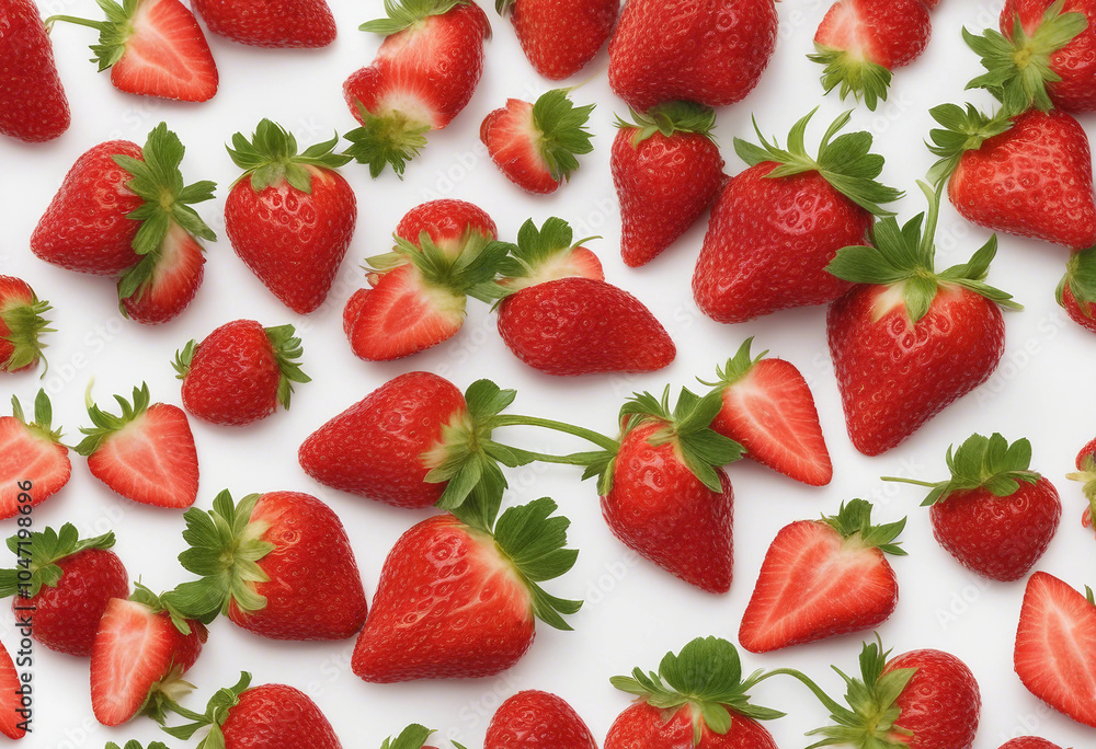 Poster strawberry isolated on white background clipping path full depth of field