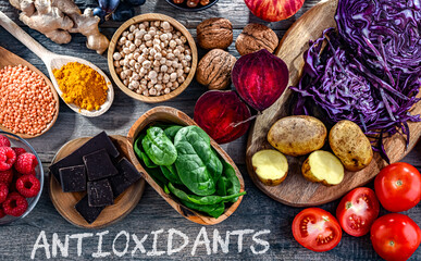 Foods rich in antioxidants. Healthy diet