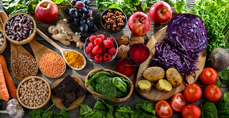 Foods rich in antioxidants. Healthy diet