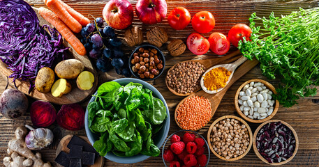 Foods rich in antioxidants. Healthy diet