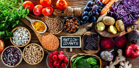 Foods rich in antioxidants. Healthy diet
