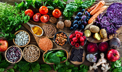 Foods rich in antioxidants. Healthy diet