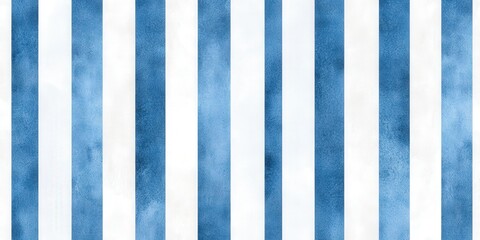 Obraz premium Watercolor Blue and White Stripe Seamless Pattern Background