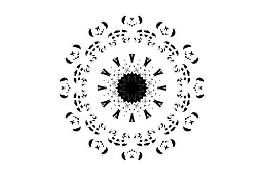 recommend clip art: Detailed floral mandala with petal and leaf motifs, ideal for yoga decor or as a spiritual illustration
                    