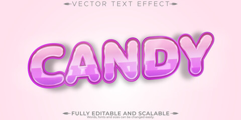 Candy text effect, editable cake and sweet text style