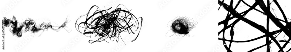Poster the thread of a handwritten line. the beginning and the end of the line are hand drawn. isolated scr