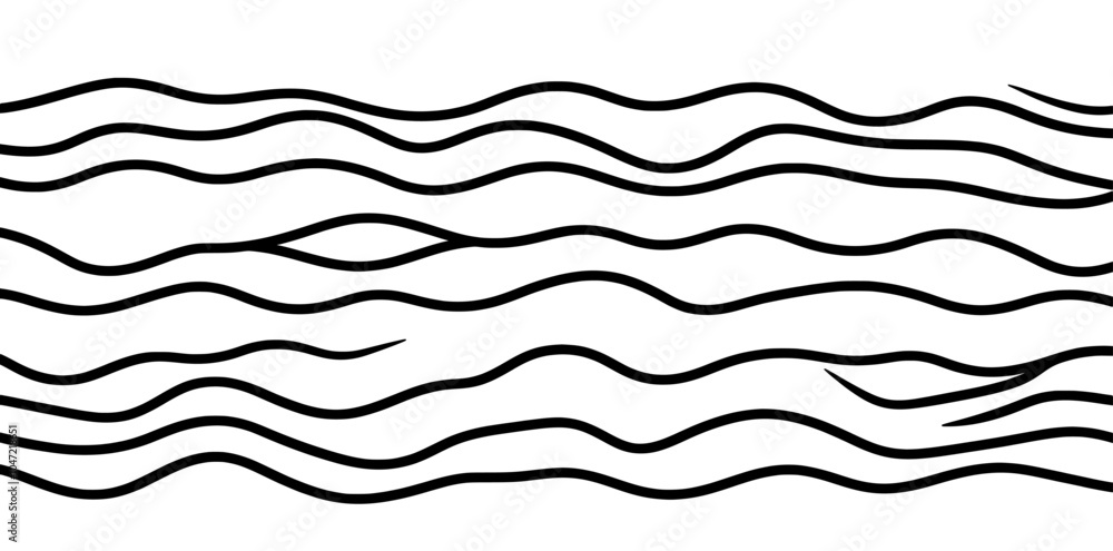 Poster modern template with line art stripes. seamless pattern with curve waves. modern illustration.