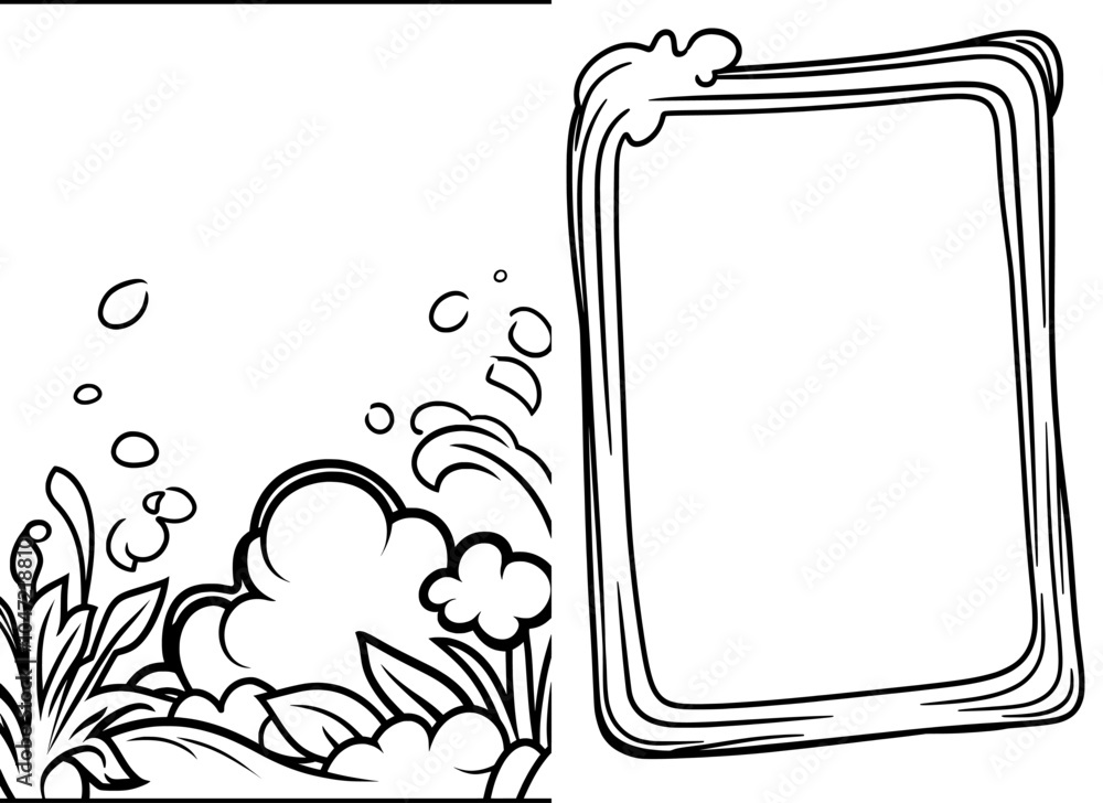 Poster the gold rectangle frame is isolated on a transparent background, with a duo line vertical border. t