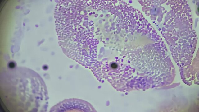 Observe fascinating outer layer allium seale epidermis microscope highdefinition footage focuses intricate details plant tissue captured stunning 4K resolution educational scientific purposes