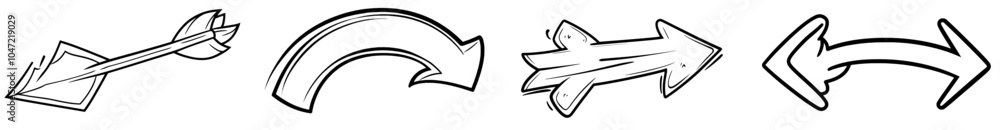 Poster sketched arrow icon from user interface collection. modern glyph. editable sketched arrow symbol for