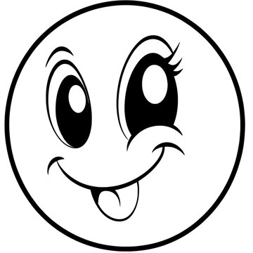 recommend clip art: This emoticon has a winking face. An eye wink emoji. A yellow face emoji. Popular element. A detailed emoji icon from Telegram.