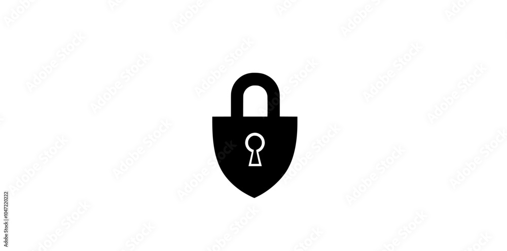 Poster the symbol of a padlock is drawn in a continuous line. padlock security sign symbol modern illustrat