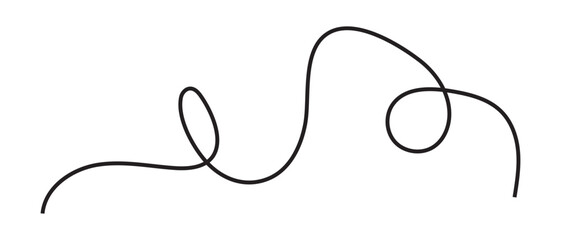 Abstract Squiggle wavy thin line. Squiggle Line Element banner. Vector illustration.