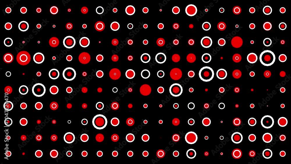 Poster red white polka dots motion background. abstract dots texture looped animation.