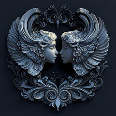 GEMINI zodiac 3d vector image