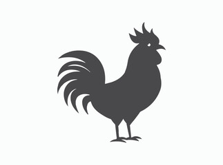 chicken icon. Silhouette of a female chicken icon. Beautiful chicken. Vector illustration. silhouette of a chicken on white