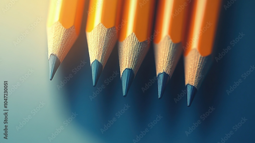 Aufkleber a collection of pencils placed side by side, ready for use