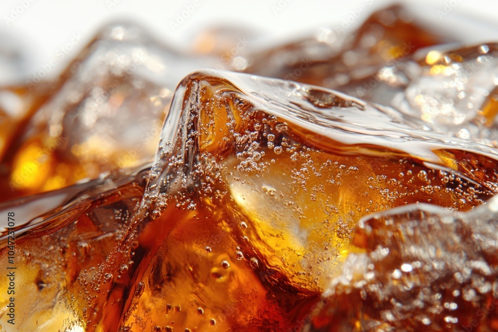 Poster A close-up view of a stack of ice cubes, great for use in food and drink scenes or as a symbol of coolness