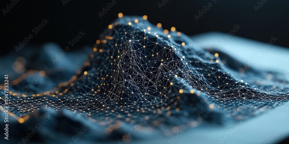Aufkleber abstract polygonal network background with glowing points