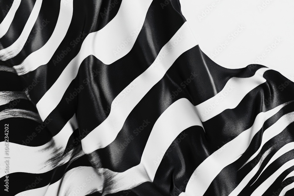 Poster a zebra in monochrome tones, great for use in editorial or advertising contexts where a bold graphic