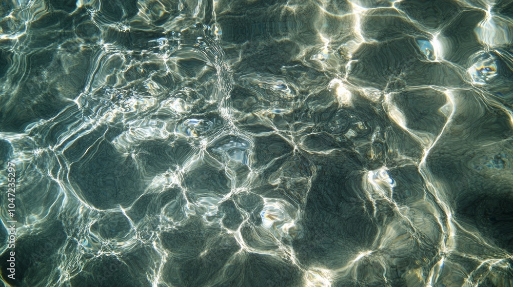 Poster water texture: a close-up of water surface texture, showing ripples, waves, or patterns created by w