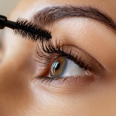 Naklejka premium Close-Up of Beautiful Latin Woman's Eyelashes