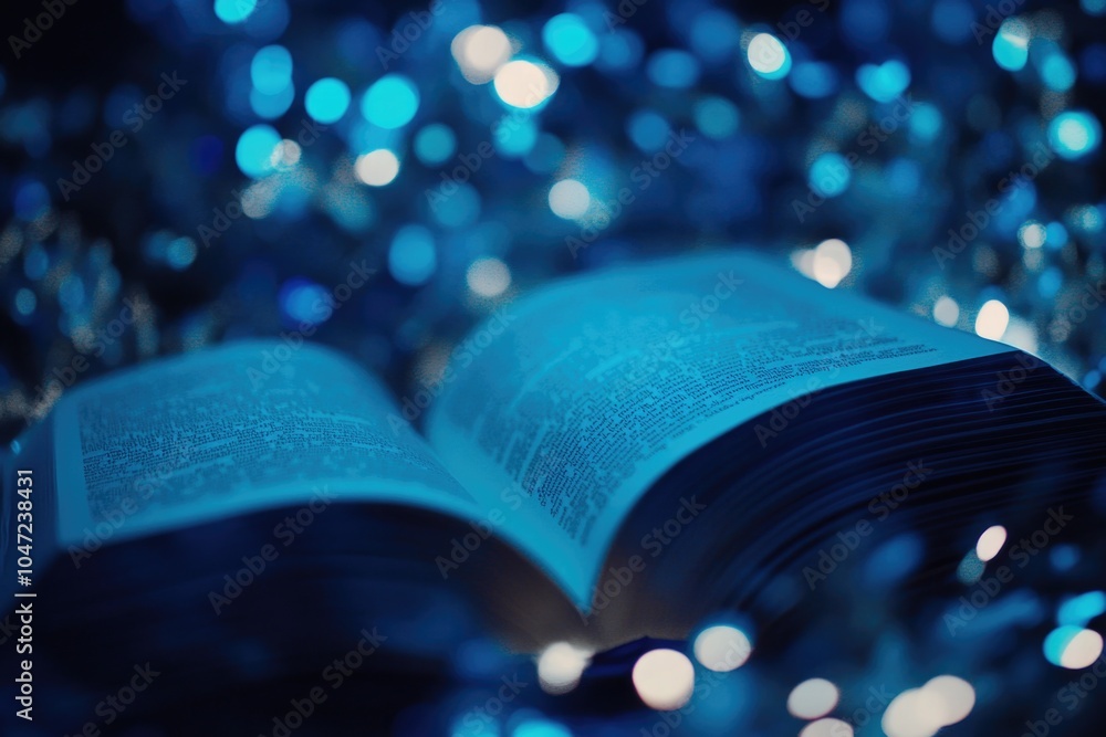 Poster A single open book placed on a table with no additional context