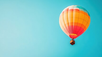 Fototapeta premium A hot air balloon gracefully navigating the sky, showcasing a slower, but equally captivating form of travel.