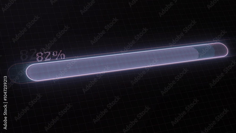 Poster white glowing waiting loading bar 3