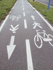 Fototapeta premium bicycle lane sign