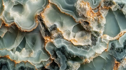 Obraz premium Abstract clogged onyx pattern in blue-green hues, intricate natural stone formations and gemstone details.
