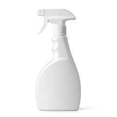 white plastic spray bottle mockup on white background, 3d rendering