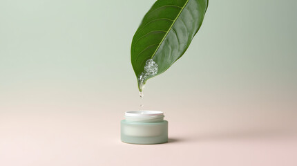 plant concept transforming into natural vegan organic cosmetic