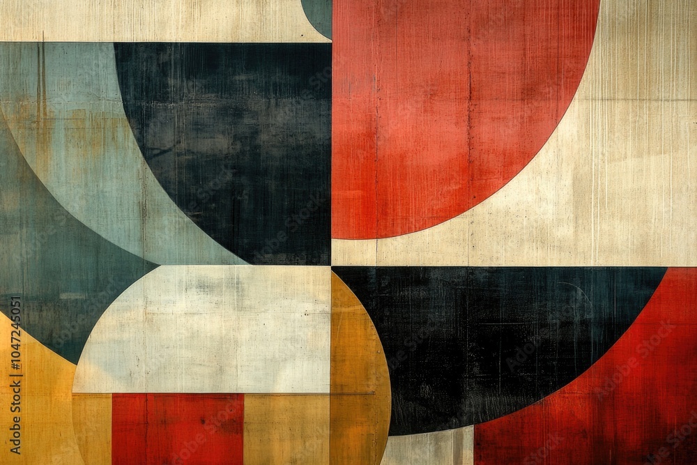 Poster a vibrant artwork featuring various shapes and colors, perfect for use in design or art projects