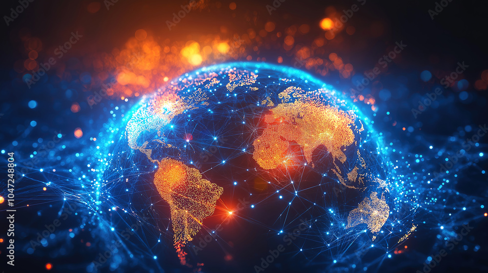 Aufkleber chic visualization representing the dynamics of a global business network