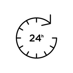 24 Hrs icon logo set vector