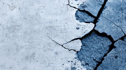 Obraz premium Cracked Blue Concrete Wall Texture Background