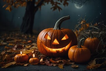 Fototapeta premium halloween, pumpkin, autumn, orange, holiday, lantern, face, october, scary, fall, decoration, vegetable, jack, carved, evil, horror, jack-o-lantern, celebration, season, spooky, symbol, isolated, smil