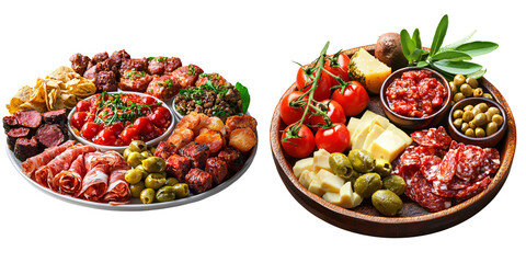 A tapas plate clipart Spanish cuisine element isolated on white and transparent background