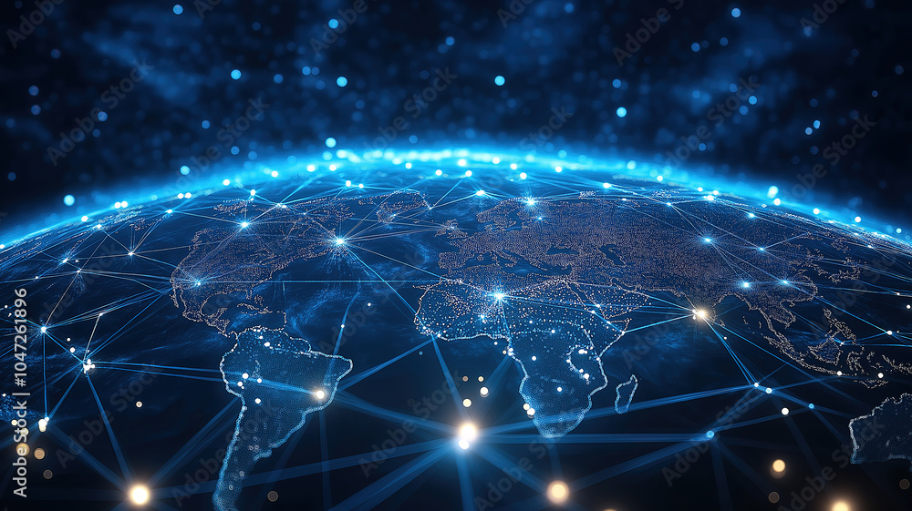 Aufkleber chic visualization of a global network with a focus on technology and connectivity