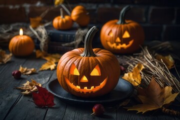 Fototapeta premium halloween, pumpkin, autumn, orange, holiday, lantern, face, october, scary, fall, decoration, vegetable, jack, carved, evil, horror, jack-o-lantern, celebration, season, spooky, symbol, isolated, smil