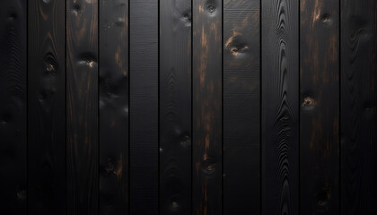 Fototapeta premium Black and brown dark painted wooden board background with rich texture and details