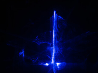 abstract blue line fractal pattern on textured surface
