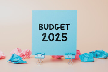 Sticky Note with 'Budget for 2025' Written on It. Concept for Financial Planning, Future...