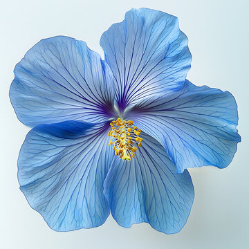Stunning blue hibiscus flower with intricate details
